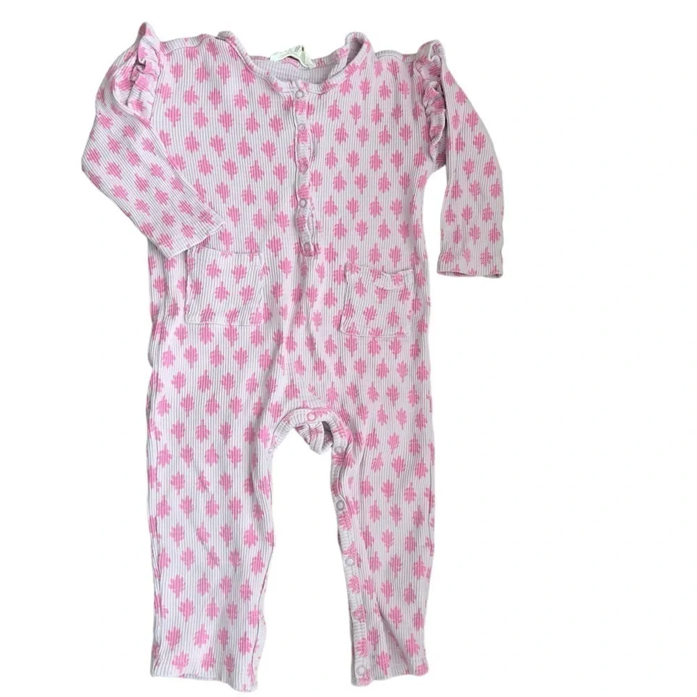 Jessica Simpson Baby Girl Toddler Sz 18mb Pink Romper Jumpsuit